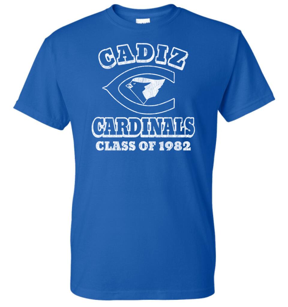 Cadiz High School Distressed C Class of 1982 Gildan DryBlend T-Shirt