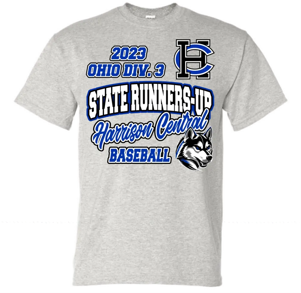 Harrison Central Baseball 2023 State Runners-Up Gildan DryBlend T-Shirt
