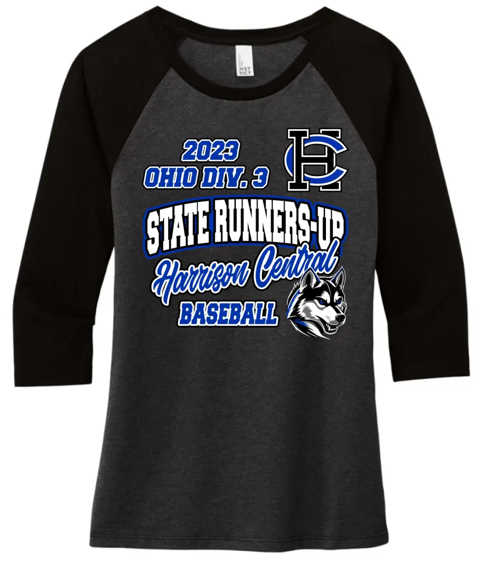 Harrison Central Baseball 2023 State Runners-Up Women’s Perfect Tri  3/4-Sleeve Raglan