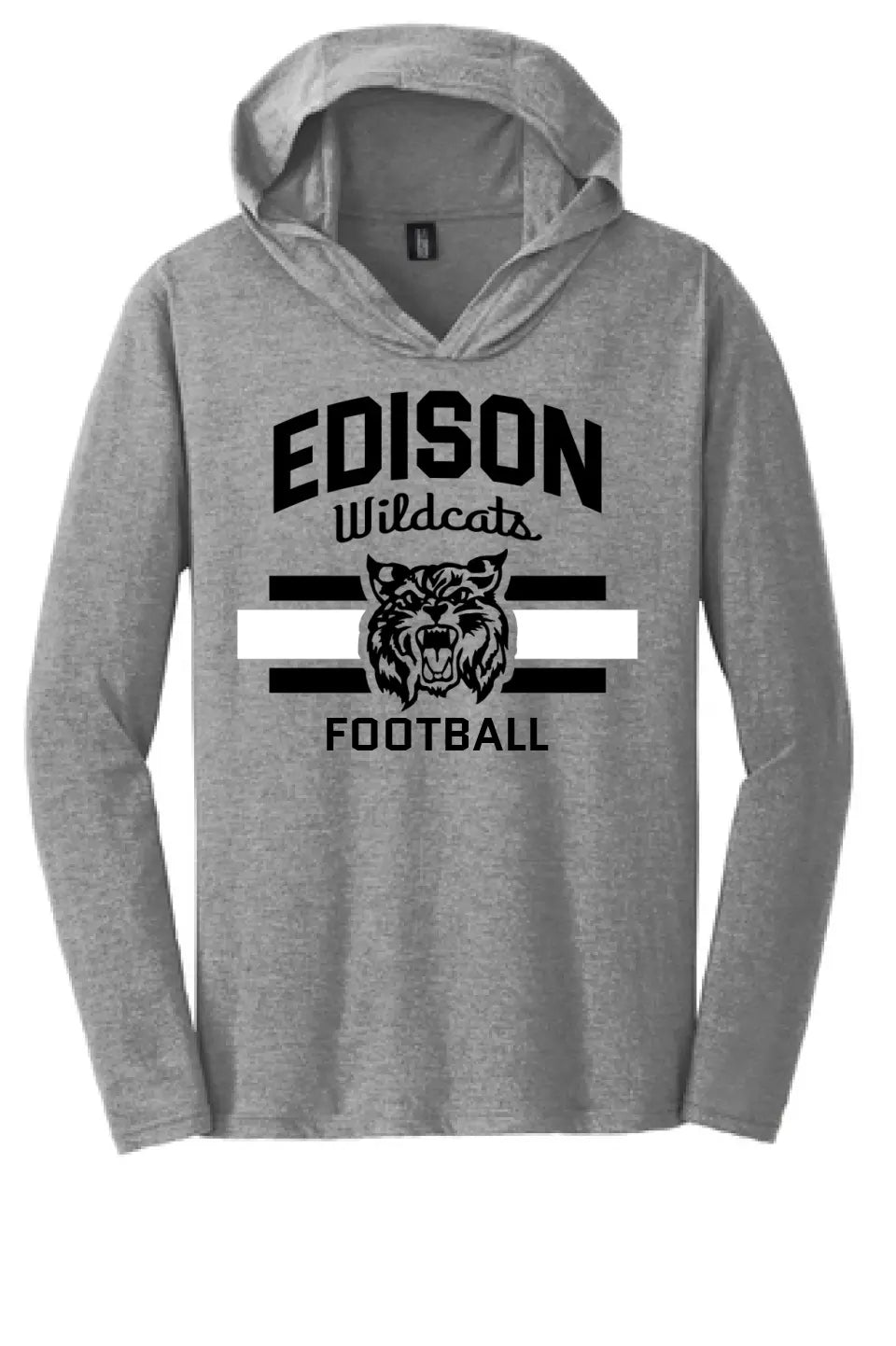 Edison Wildcats with Custom Text Perfect Tri-Long Sleeve Hoodie