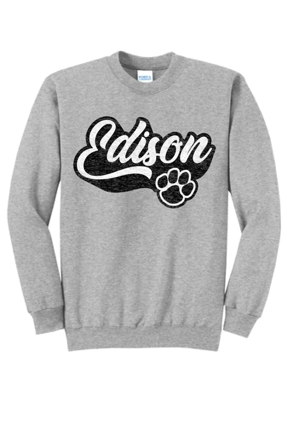 Edison Script with Paw Print Core Fleece Crewneck Sweatshirt copy