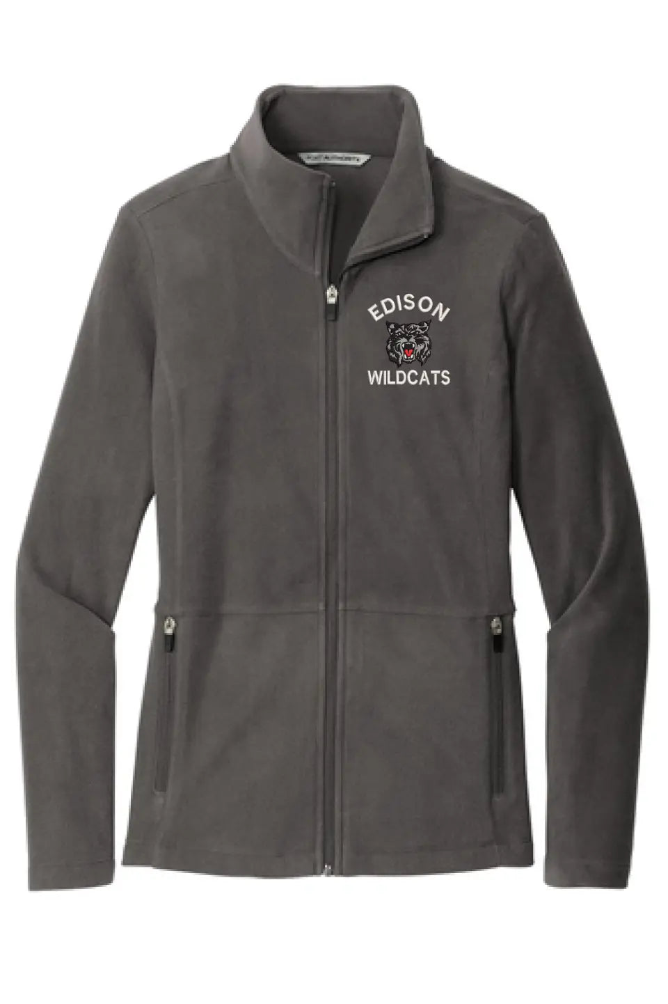 Edison Wildcats Embroidery on Black Ladies Accord Microfleece Jacket