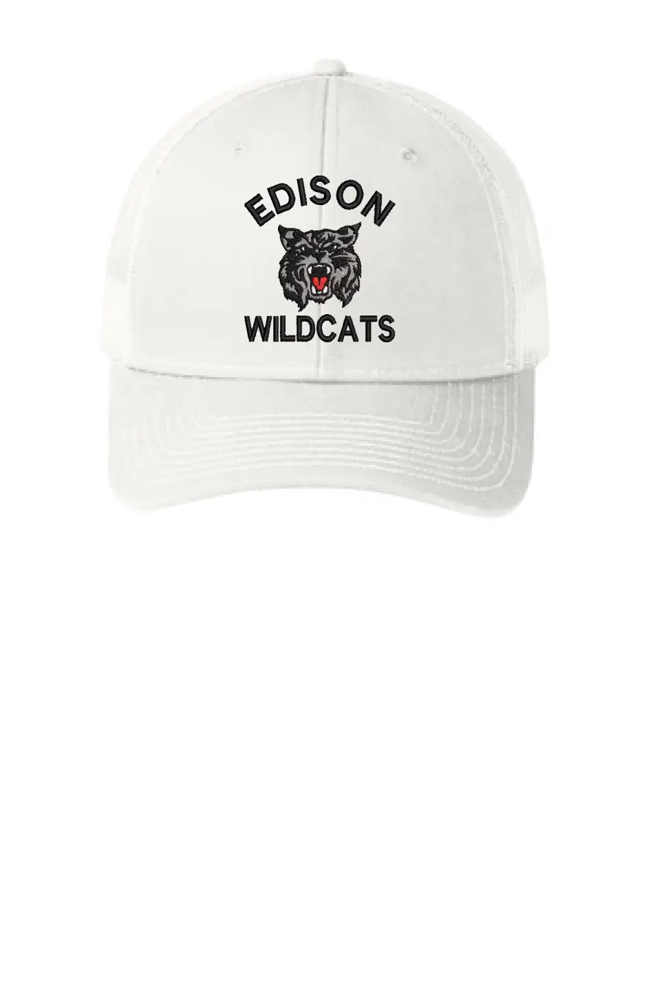 Edison Wildcats Embroidery on Gray Snapback Trucker Cap