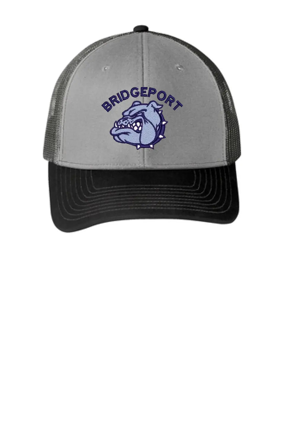 Bridgeport Bulldogs Embroidery on Grey Snapback Trucker Cap
