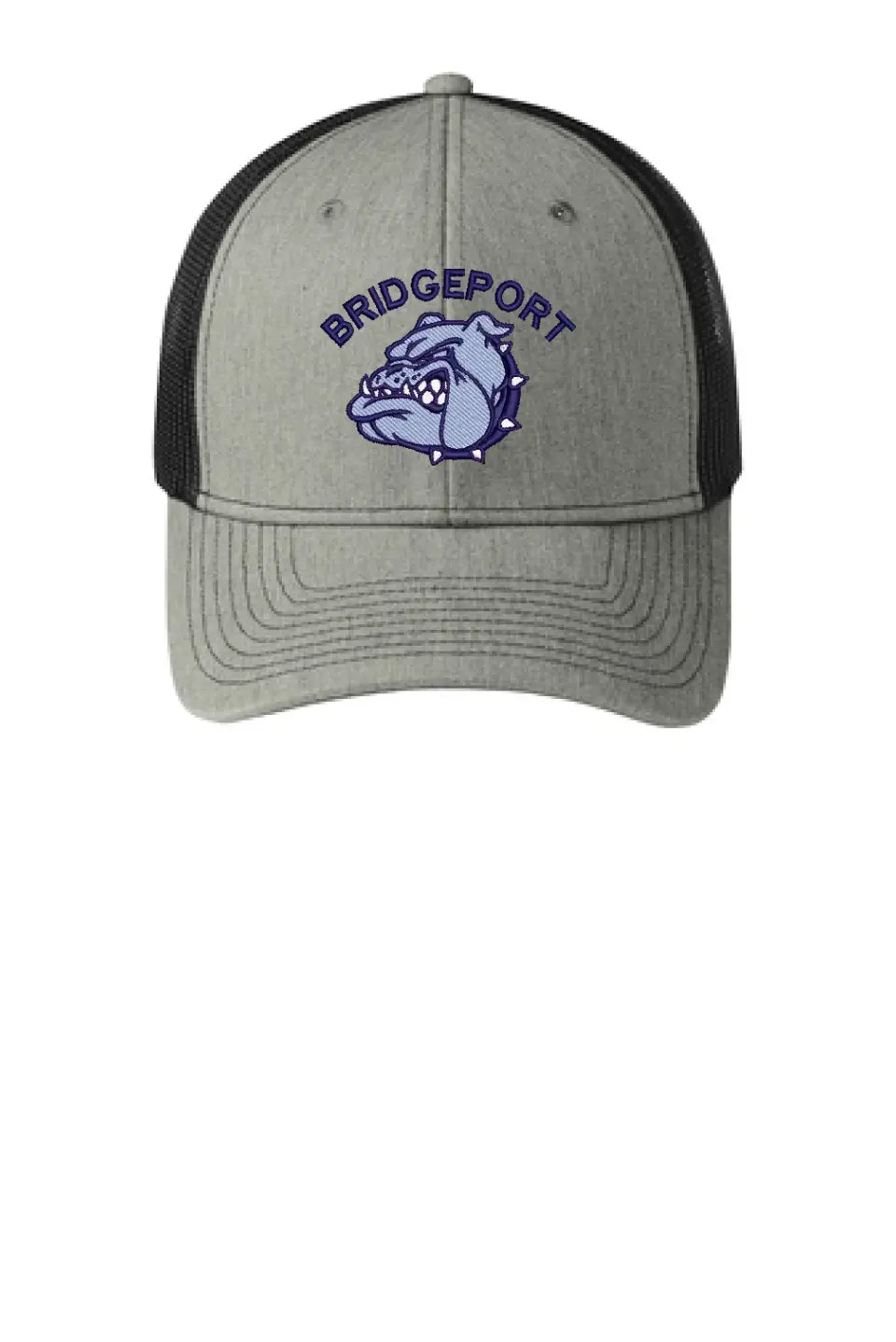 Bridgeport Bulldogs Embroidery on Grey Snapback Trucker Cap