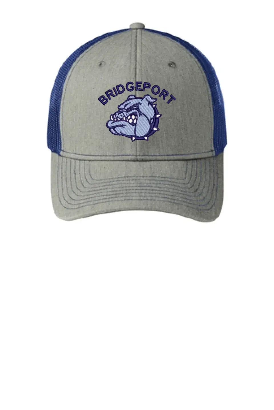 Bridgeport Bulldogs Embroidery on Grey Snapback Trucker Cap