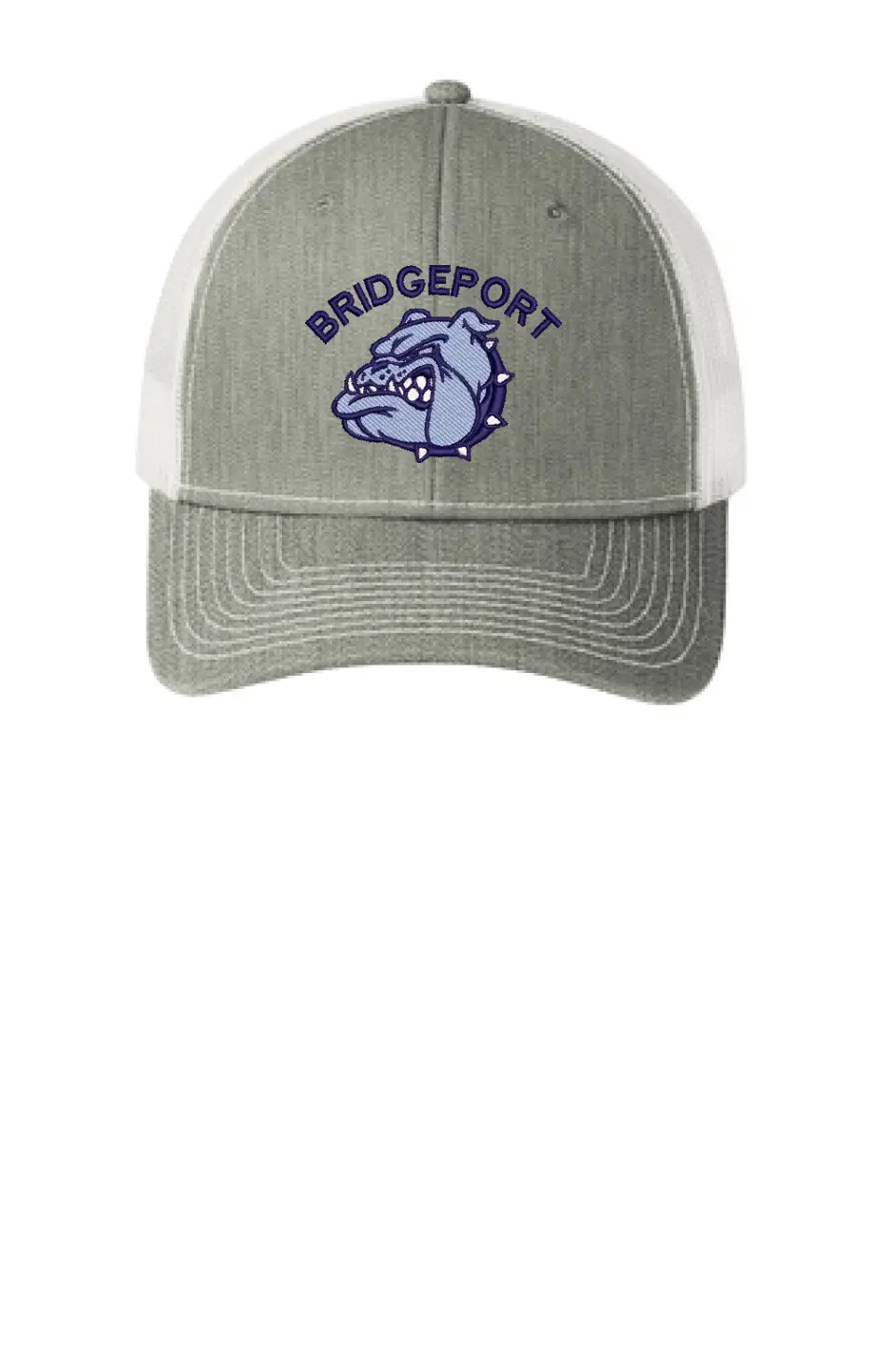 Bridgeport Bulldogs Embroidery on Grey Snapback Trucker Cap