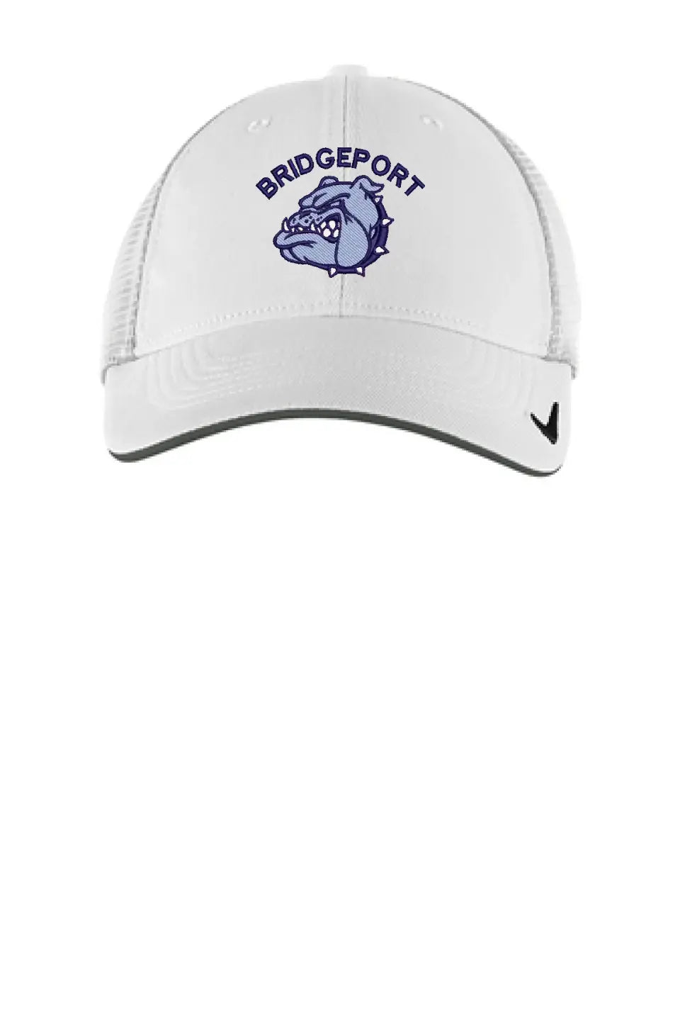 Bridgeport Bulldogs Embroidery on Grey Nike Dri-Fit Mesh Back Cap