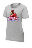 Cadiz Cardinals 2023 Muscular Cardinal Ladies PosiCharge Tri-Blend Wicking Scoop Neck Raglan Tee