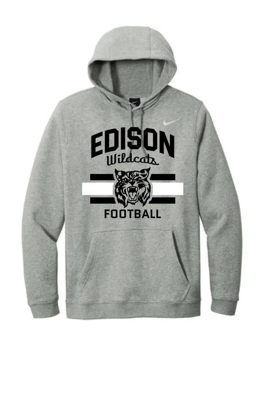 Edison Wildcats with Custom Text Nike Club Fleece Pullover Hoodie