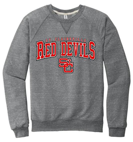 St. Clairsville St. C Arch Jerzees Snow Heather French Terry Raglan Crew