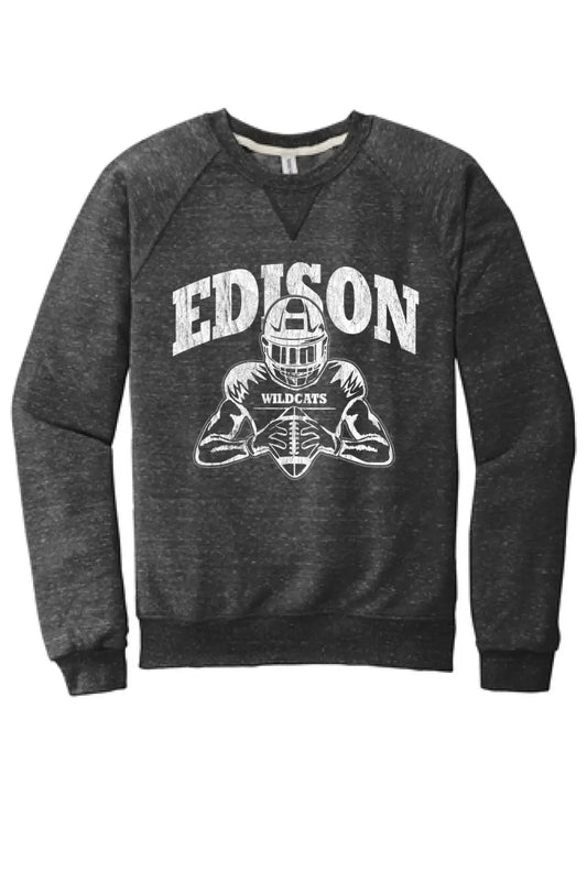 Edison Wildcats 2023-02 Jerzees Snow Heather French Terry Raglan Crew