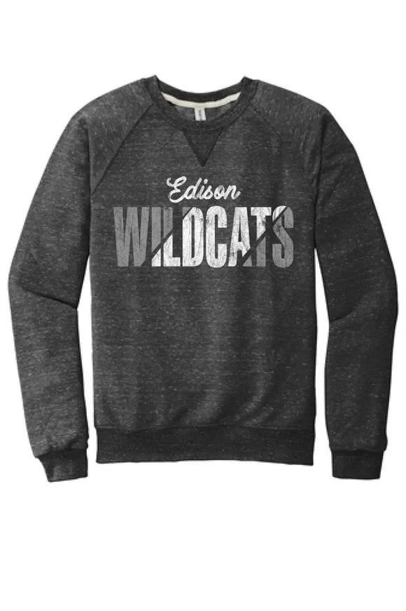 Edison Wildcats 2023-07 Jerzees Snow Heather French Terry Raglan Crew