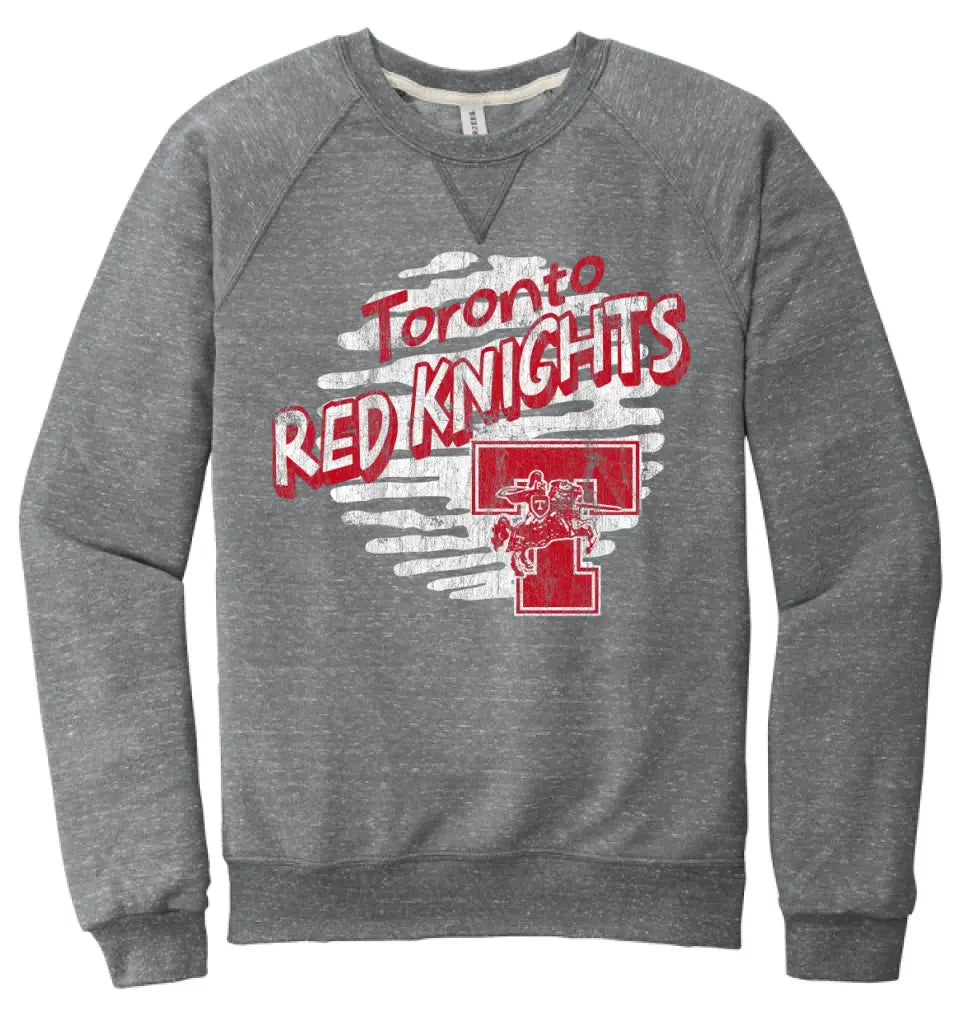 Toronto Distressed 2023-037 Jerzees Snow Heather French Terry Raglan Crew