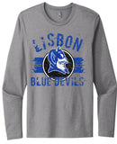 Lisbon Blue Devils Boycott Distressed Next Level Cotton Long Sleeve Tee