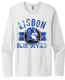 Lisbon Blue Devils Boycott Distressed Next Level Cotton Long Sleeve Tee