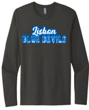 Lisbon Blue Devils Fire Next Level Cotton Long Sleeve Tee