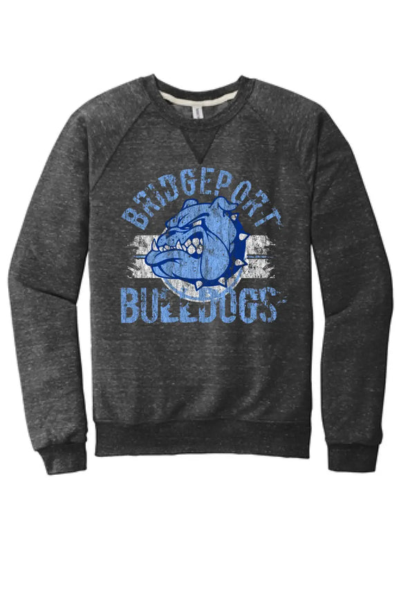 Bridgeport 2023- 03 Distressed Jerzees Snow Heather French Terry Raglan Crew