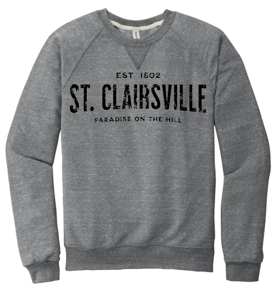 I'm From St. Clairsville Snow Heather French Terry Raglan Crew