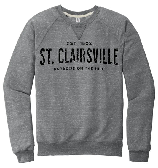 I'm From St. Clairsville Snow Heather French Terry Raglan Crew