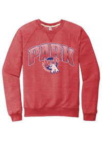 Wheeling Park 2023- 12 Distressed Jerzees Snow Heather French Terry Raglan Crew