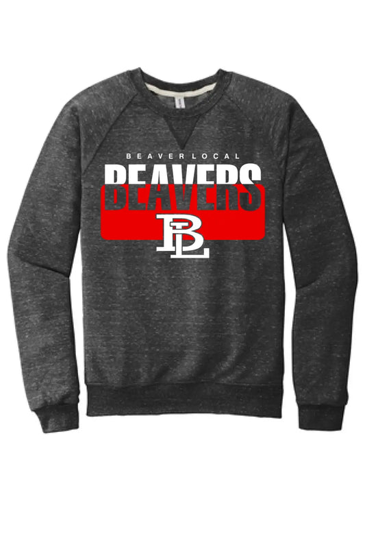 Beaver Local 2023-04 Jerzees Snow Heather French Terry Raglan Crew