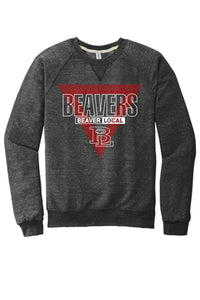 Beaver Local 2023-08 Jerzees Snow Heather French Terry Raglan Crew