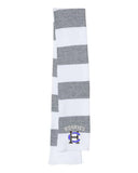 Harrison Central Embroidery Rugby-Striped Knit Scarf