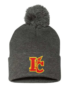 Indian Creek Embroidery Pom-Pom Cuffed Beanie