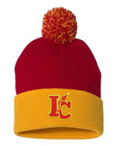 Indian Creek Embroidery Pom-Pom Cuffed Beanie