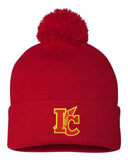 Indian Creek Embroidery Pom-Pom Cuffed Beanie