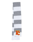 Indian Creek Embroidery Rugby-Striped Knit Scarf