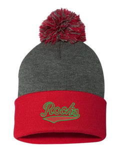 Barnesville Embroidery Pom-Pom Cuffed Beanie