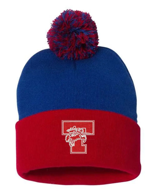 Toronto Embroidery Pom-Pom Cuffed Beanie
