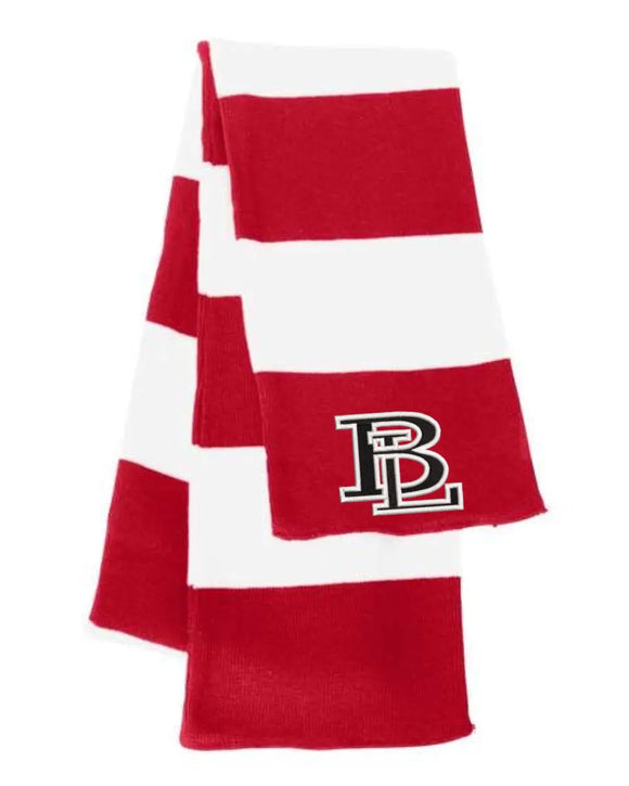 Beaver Local Embroidery Rugby-Striped Knit Scarf