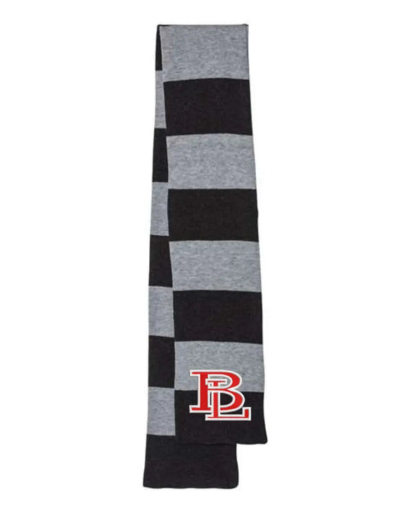 Beaver Local Red Embroidery Rugby-Striped Knit Scarf