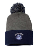 Bridgeport Embroidery Pom-Pom Cuffed Beanie