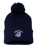 Bridgeport Embroidery Pom-Pom Cuffed Beanie