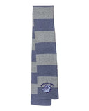 Bridgeport Blue Embroidery Rugby-Striped Knit Scarf