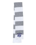 Bridgeport Blue Embroidery Rugby-Striped Knit Scarf