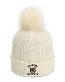 Edison Black Embroidery The Montage Pom Cuffed Beanie