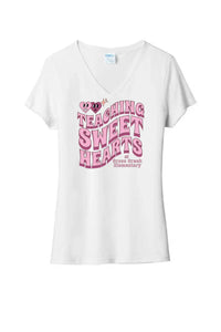 Teaching Sweethearts at Cross Creek Elem Ladies Tri-Blend V-Neck Tee