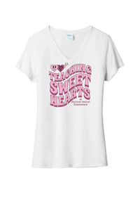 Teaching Sweethearts at Harrison Central Elem Ladies Tri-Blend V-Neck Tee