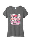 Hills Elem Hearts Ladies Tri-Blend V-Neck Tee