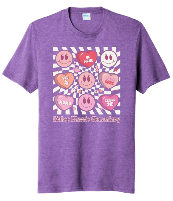 Bishop Mussio Elem Hearts Tri-Blend Tee