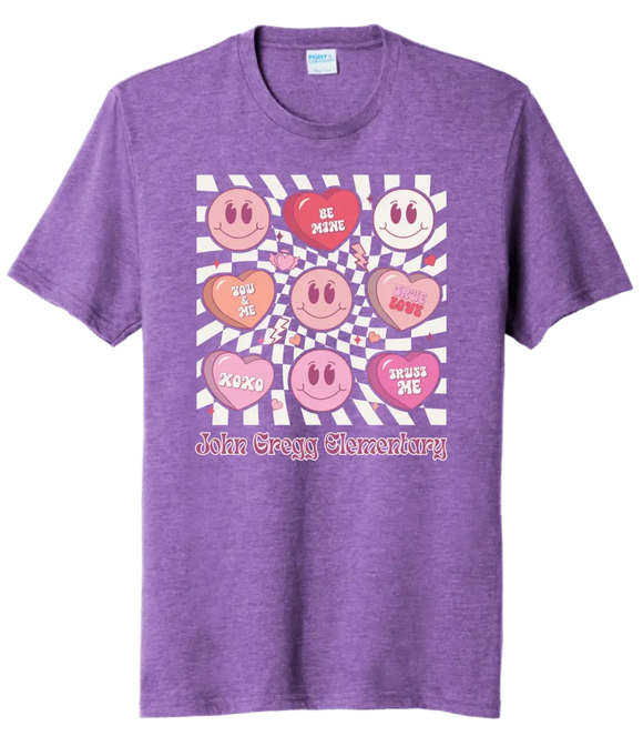 John Gregg Elem Hearts Tri-Blend Tee