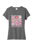 John Gregg Elem Hearts Ladies Tri-Blend V-Neck Tee