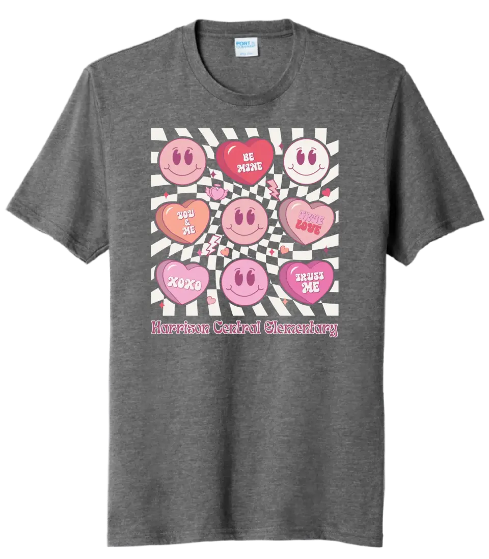 Harrison Central Elem Hearts Tri-Blend Tee