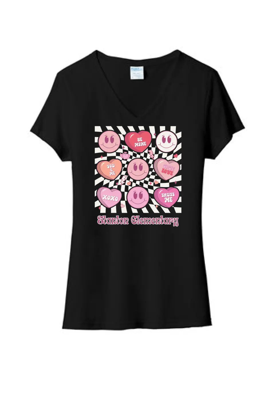Stanton Elem Hearts Ladies Tri-Blend V-Neck Tee