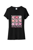 John Gregg Elem Hearts Ladies Tri-Blend V-Neck Tee